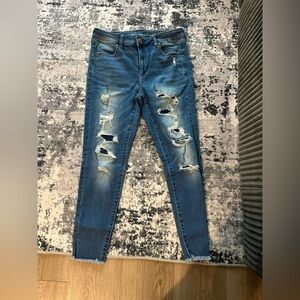 American Eagle Outfitters Ripped Blue Skinny Jeans